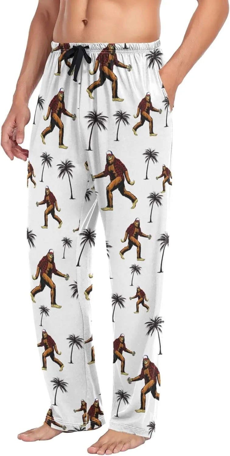 Corgi Men's Straight-Fit Pajama Pant Jersey Sleep Pjs Bottoms with Pocket Drawstring