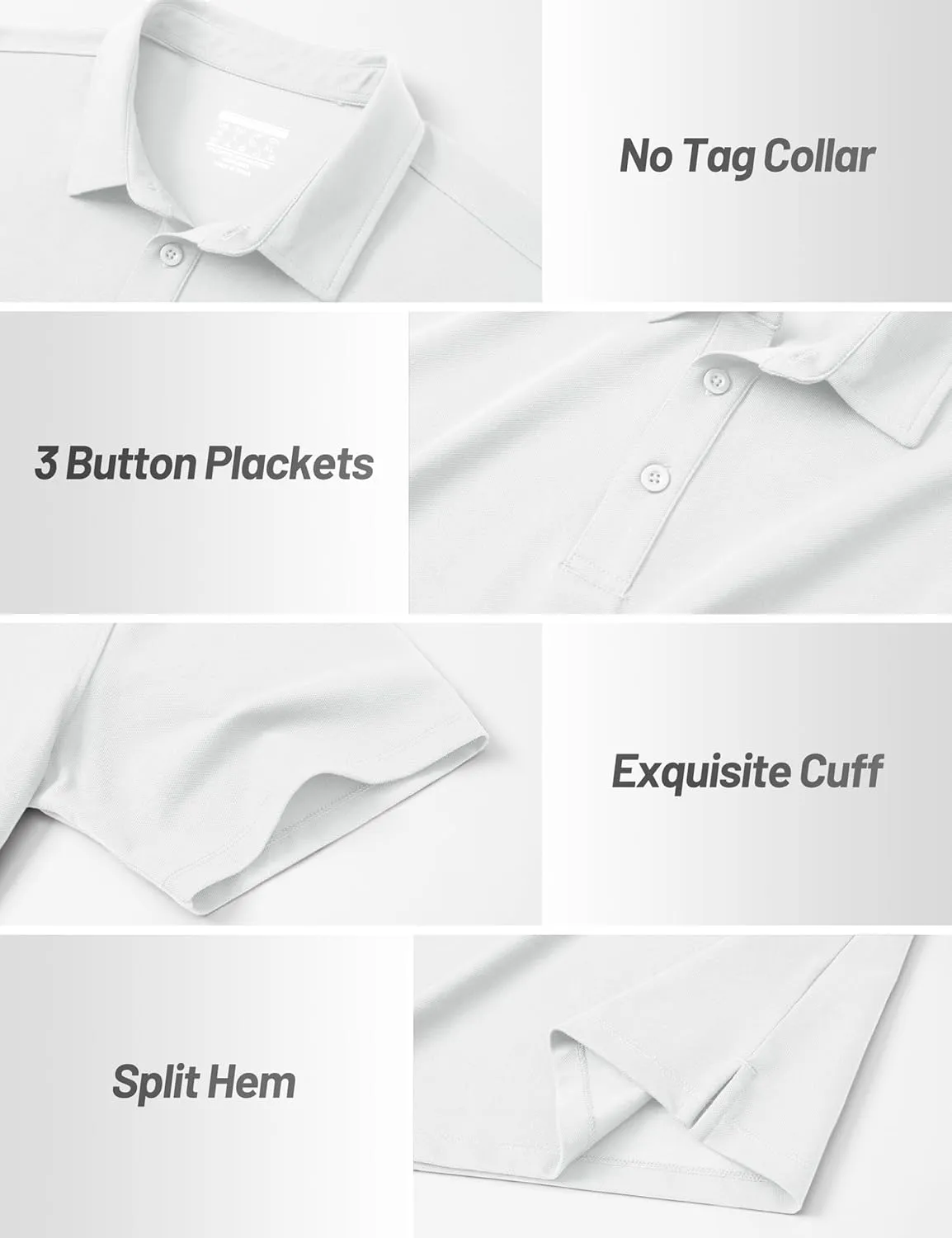Cotrasen Men's Polo Shirts Short Sleeve Soft Cotton Pique T-Shirts 3 Buttons Classic Fit Casual Performance Golf Shirts