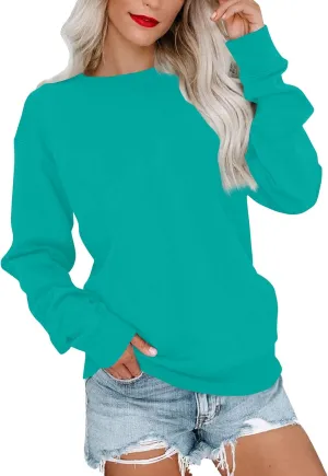 Crew Neck Fall Sweatshirts For Women Long Sleeve Casual Tops Trendy Gradient Color Sweatshirts Winter Pullover Outfit