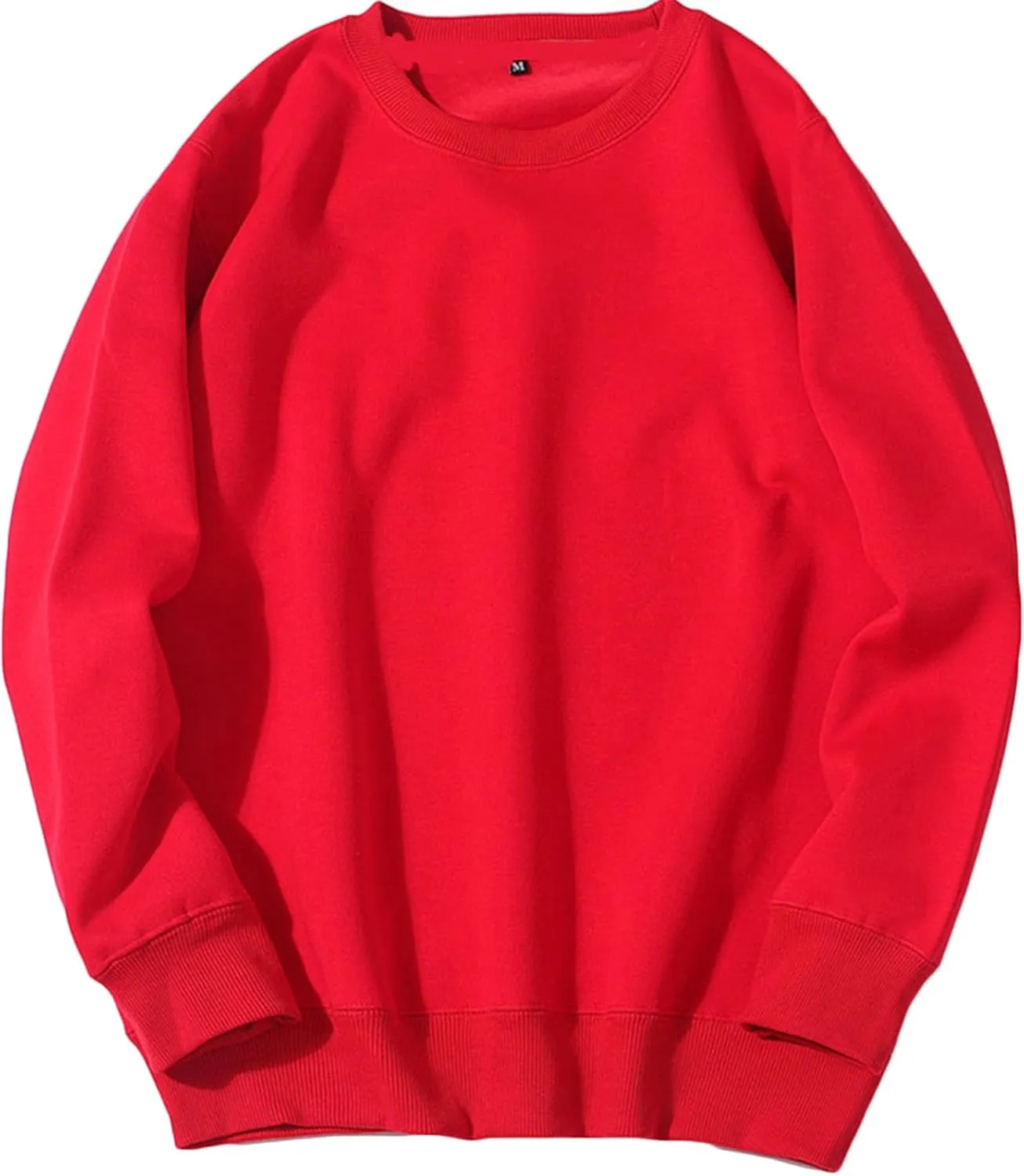 Crew Neck Sweatshirts Men Sports Solid Pullover Sweatshirt Long Sleeve Comfort Sweater Running Daily Sweatshirts