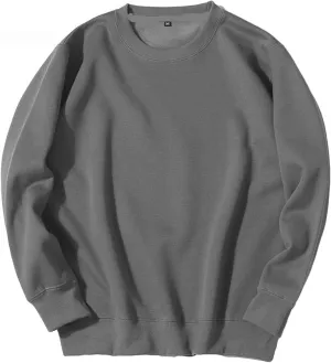 Crew Neck Sweatshirts Men Sports Solid Pullover Sweatshirt Long Sleeve Comfort Sweater Running Daily Sweatshirts