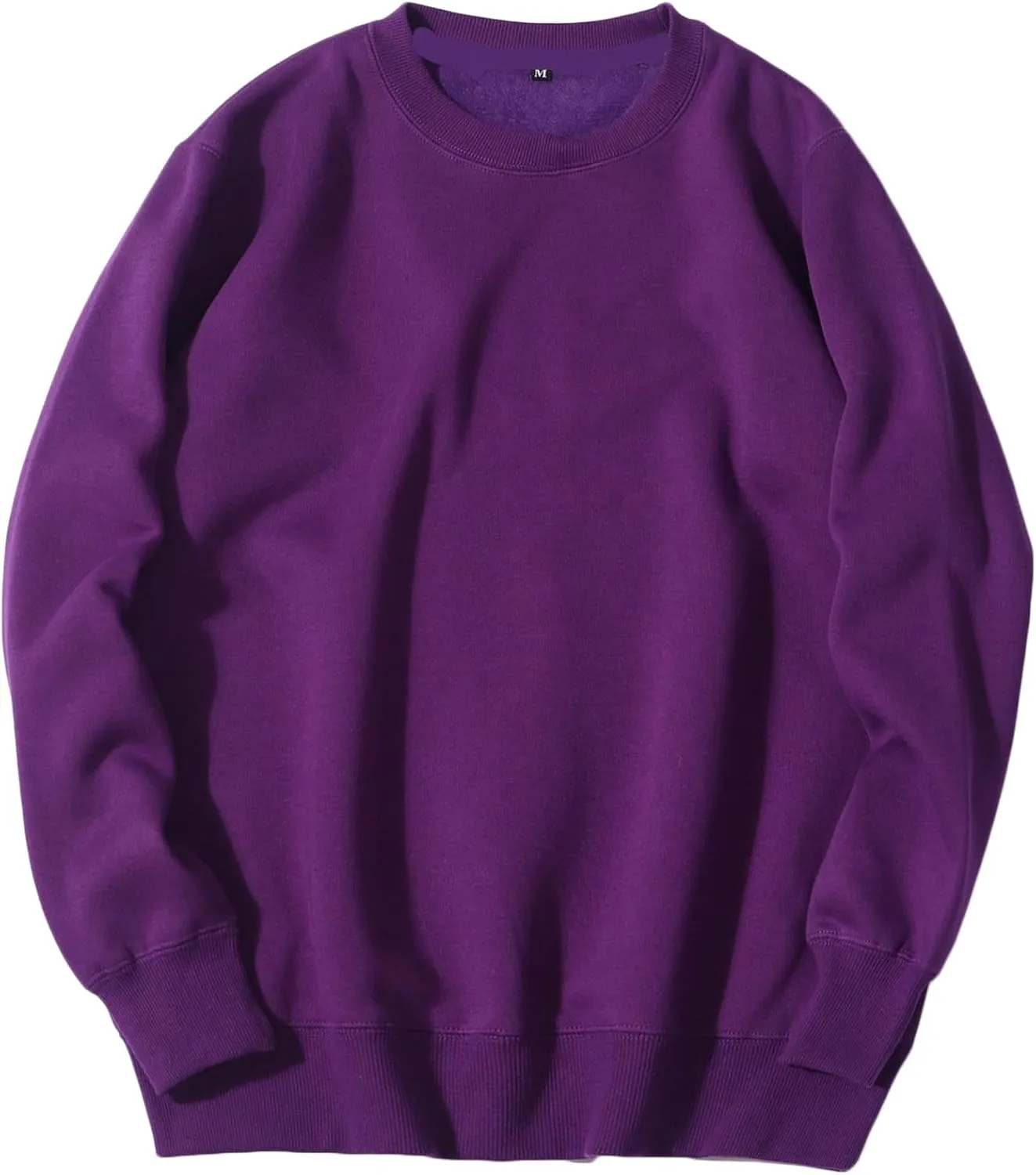 Crew Neck Sweatshirts Men Sports Solid Pullover Sweatshirt Long Sleeve Comfort Sweater Running Daily Sweatshirts