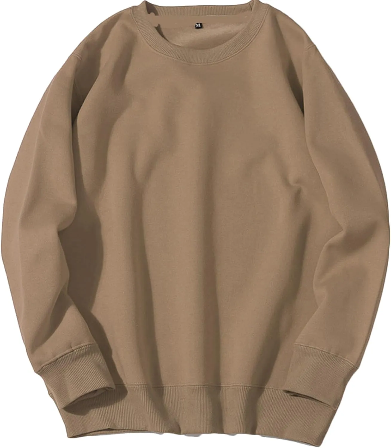 Crew Neck Sweatshirts Men Sports Solid Pullover Sweatshirt Long Sleeve Comfort Sweater Running Daily Sweatshirts