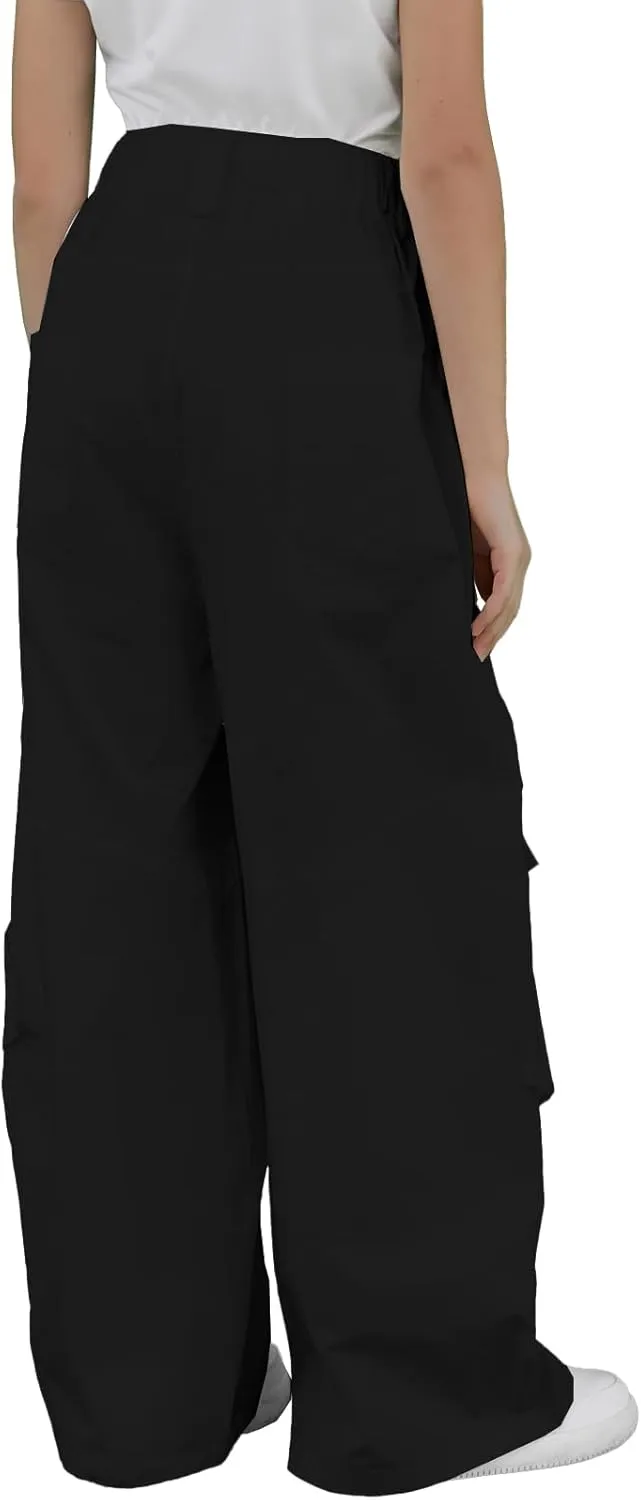 Cromoncent Girl's & Women's Baggy Cargo Pnats Multi Pockets with Zippers, 6 Years-Women XXL