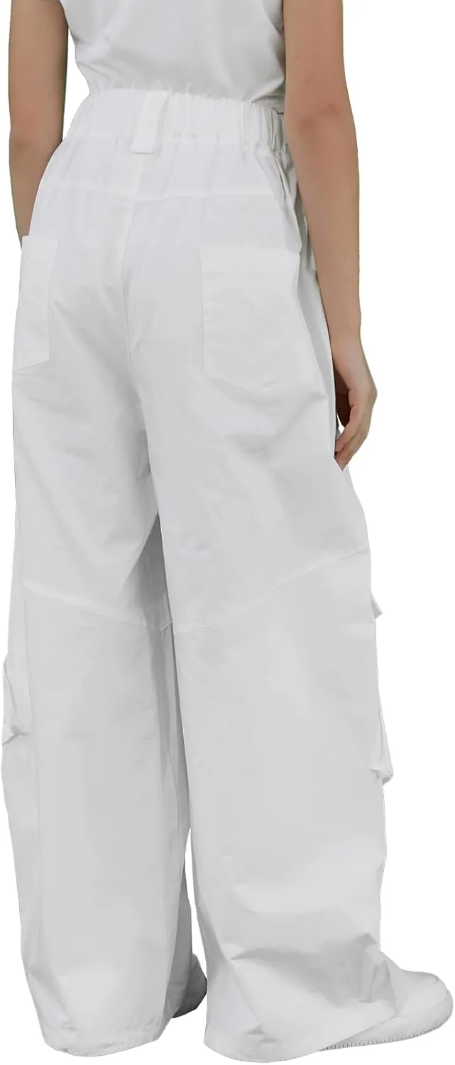 Cromoncent Girl's & Women's Baggy Cargo Pnats Multi Pockets with Zippers, 6 Years-Women XXL