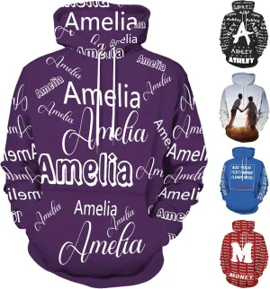 Custom Hoodies Design Your Own Personalized Pullover Sweatshirts with Pocket Customized Photo Hoodies for Men Women