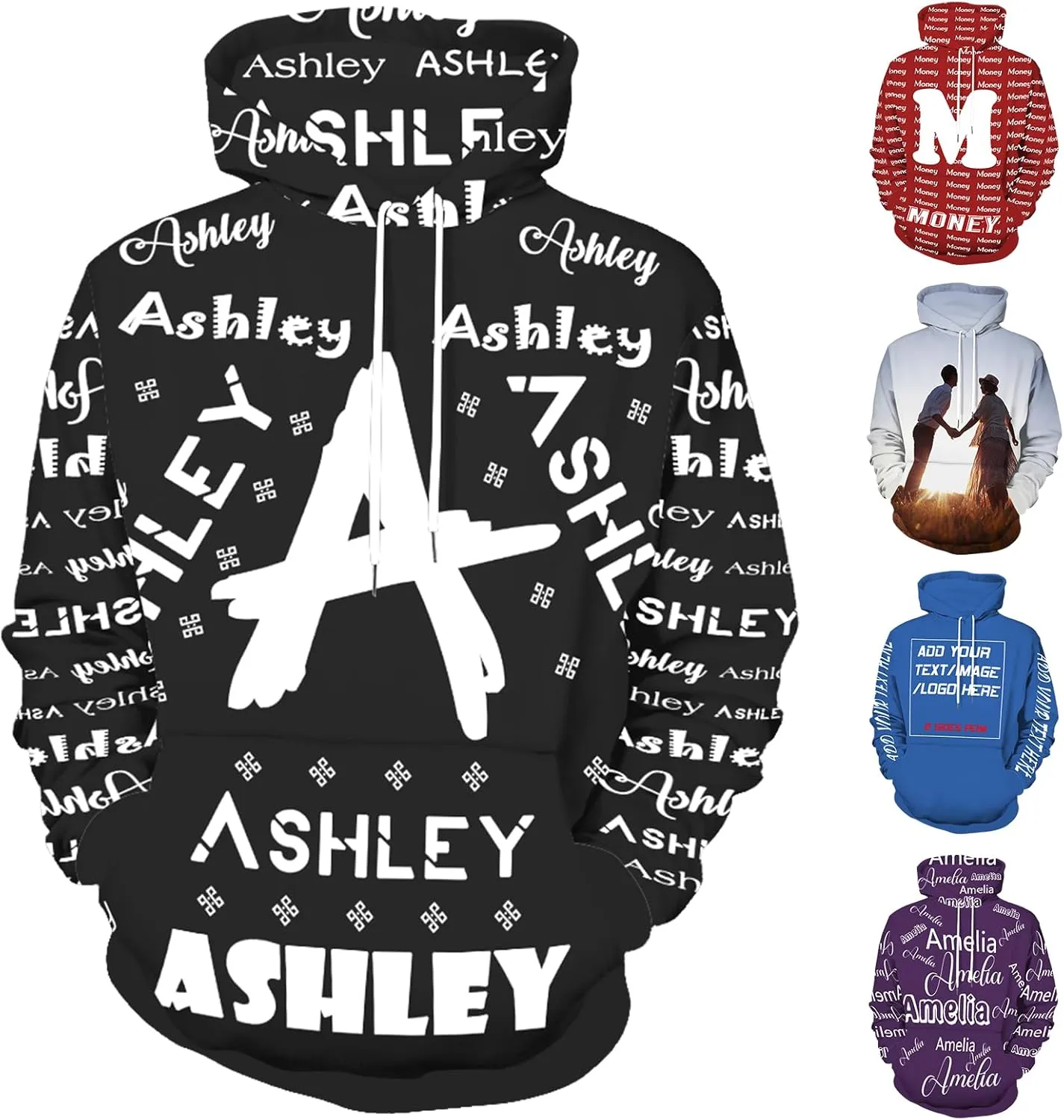 Custom Hoodies Design Your Own Personalized Pullover Sweatshirts with Pocket Customized Photo Hoodies for Men Women