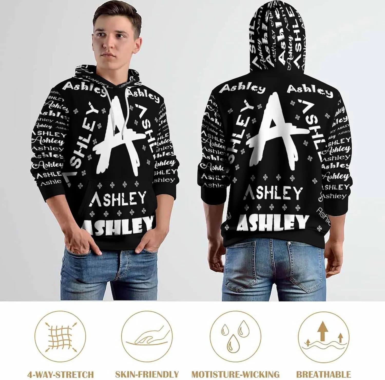 Custom Hoodies Design Your Own Personalized Pullover Sweatshirts with Pocket Customized Photo Hoodies for Men Women