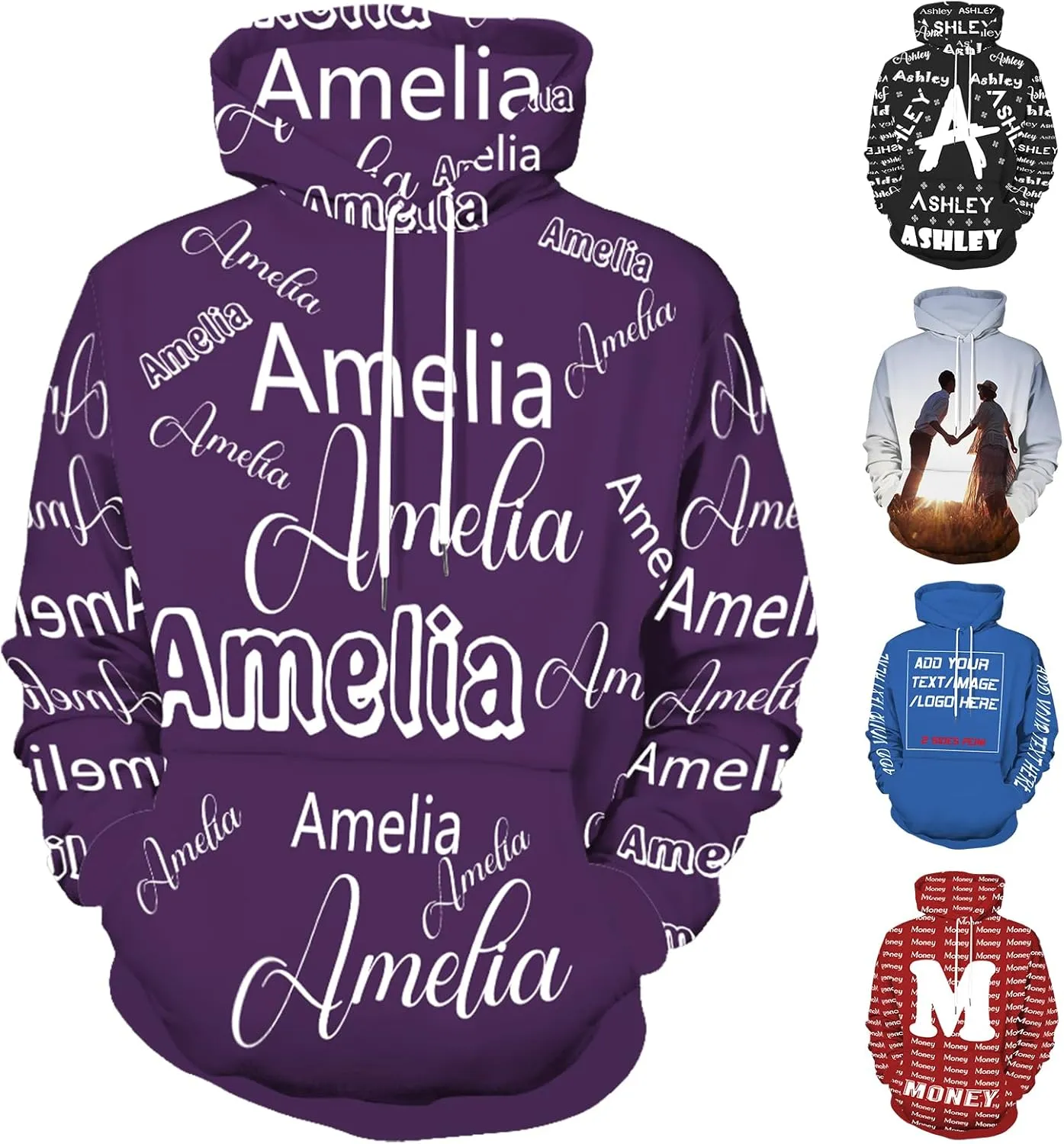 Custom Hoodies Design Your Own Personalized Pullover Sweatshirts with Pocket Customized Photo Hoodies for Men Women