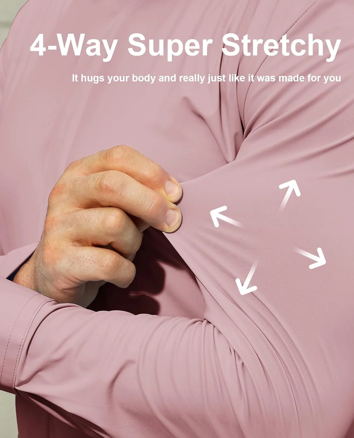 DEMEANOR Stretch Mens Dress Shirts Long Sleeve Slim Fit Dress Shirts for Men Button Down Dress Shirts Wrinkle Free