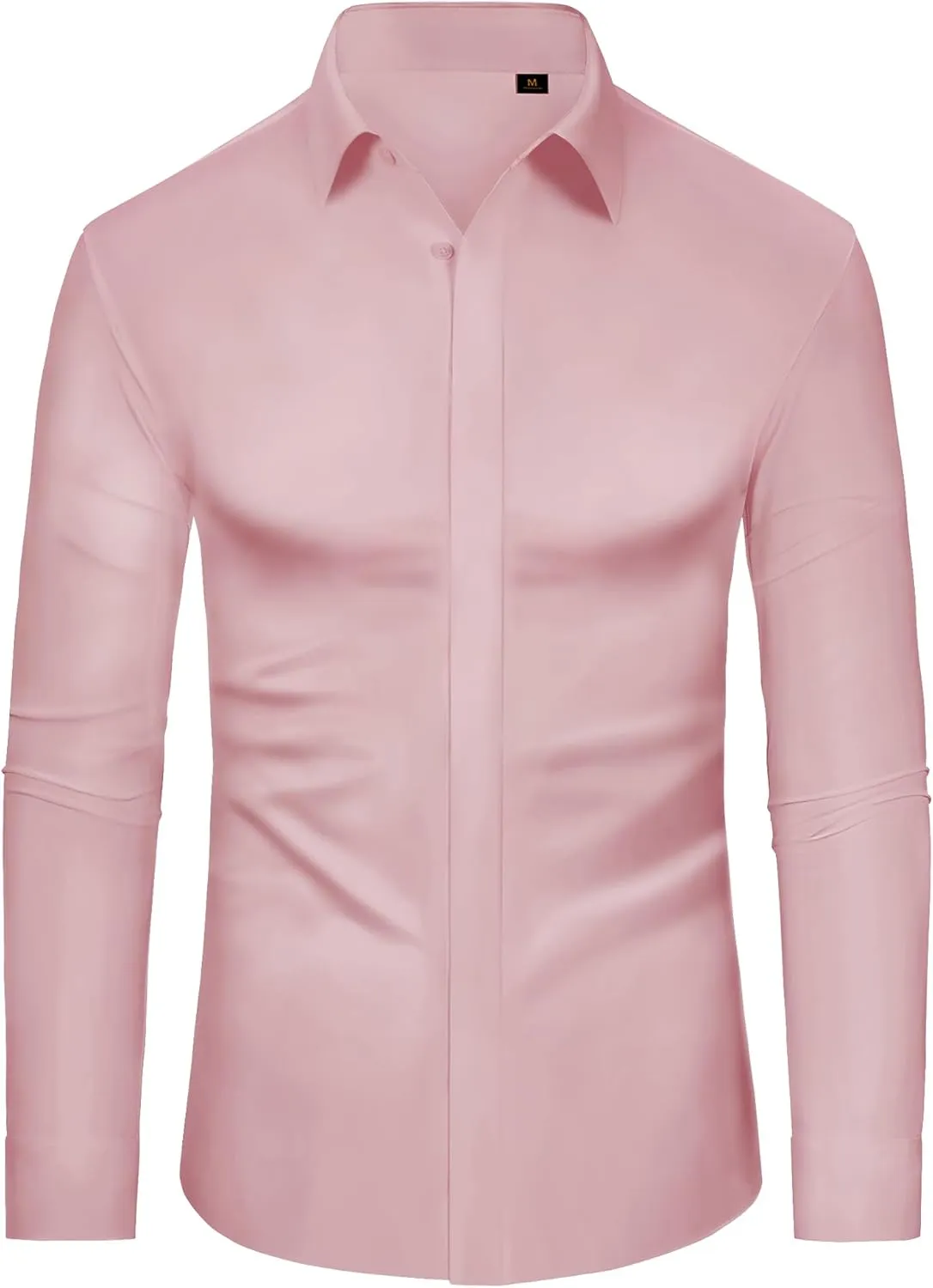 DEMEANOR Stretch Mens Dress Shirts Long Sleeve Slim Fit Dress Shirts for Men Button Down Dress Shirts Wrinkle Free