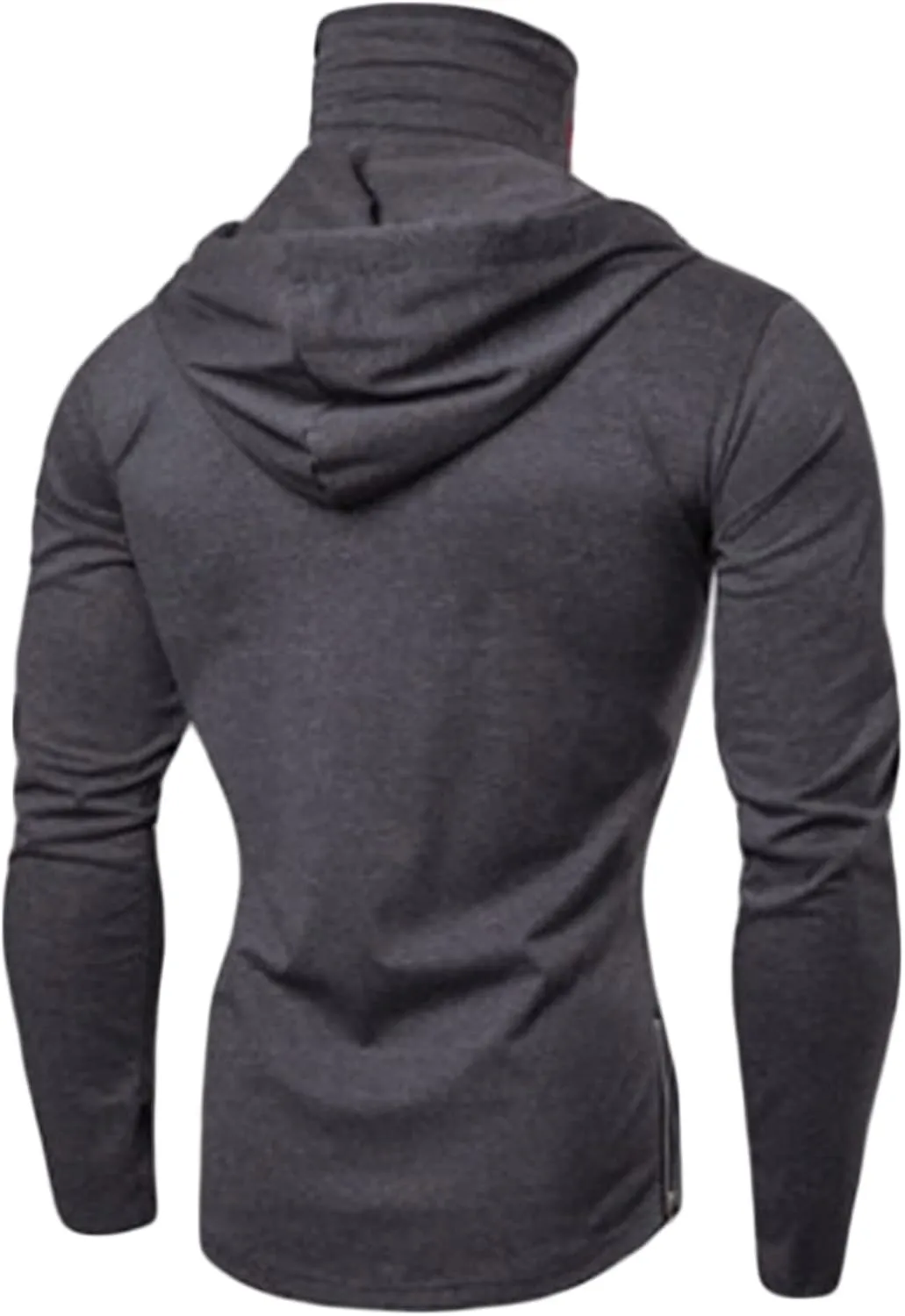DGHM-JLMY Men's Hooded Long Sleeve Fitness Suit Mask Shirts Turtleneck Compression Hooded Hunting Mask Long Sleeve Hoodie