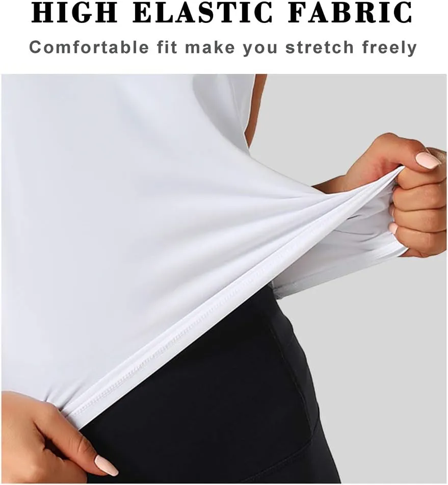 Dragon Fit Women Sleeveless Yoga Tops Workout Cool T-Shirt Running Short Tank Crop Tops