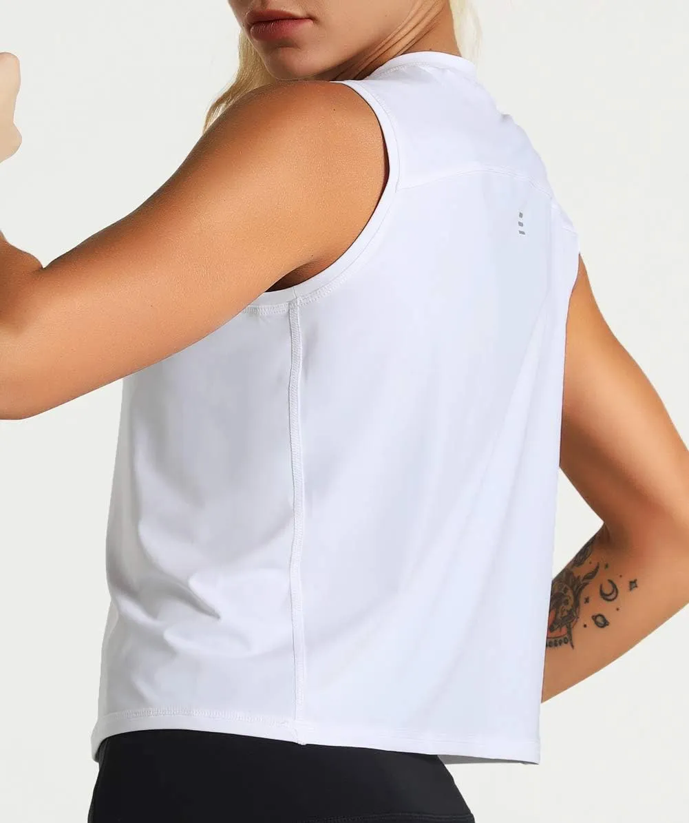 Dragon Fit Women Sleeveless Yoga Tops Workout Cool T-Shirt Running Short Tank Crop Tops