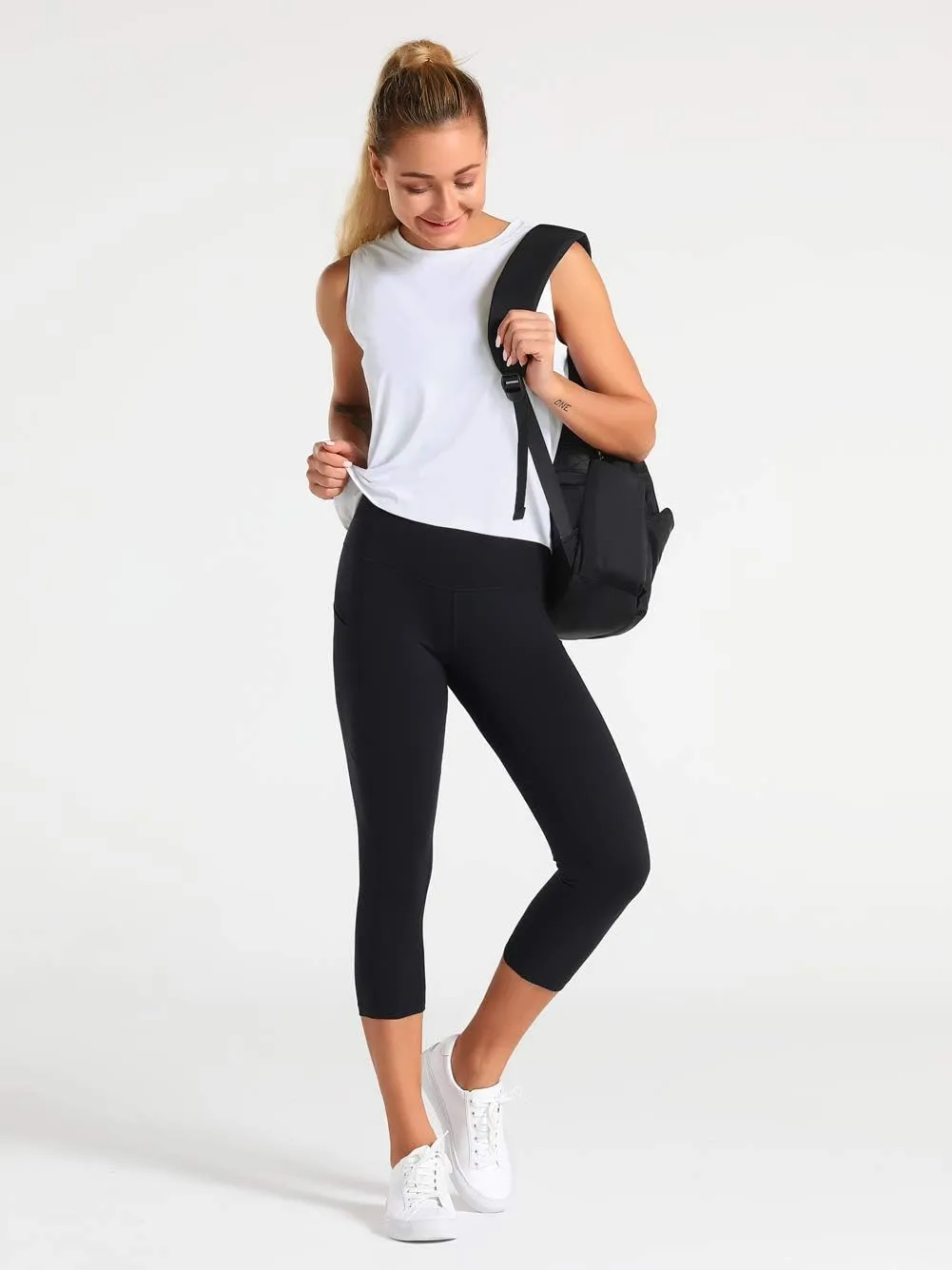 Dragon Fit Women Sleeveless Yoga Tops Workout Cool T-Shirt Running Short Tank Crop Tops