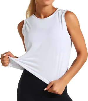 Dragon Fit Women Sleeveless Yoga Tops Workout Cool T-Shirt Running Short Tank Crop Tops