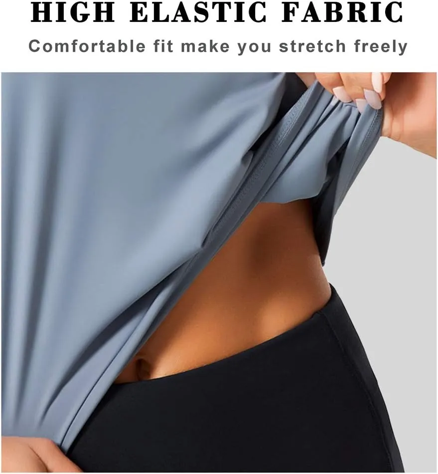 Dragon Fit Women Sleeveless Yoga Tops Workout Cool T-Shirt Running Short Tank Crop Tops