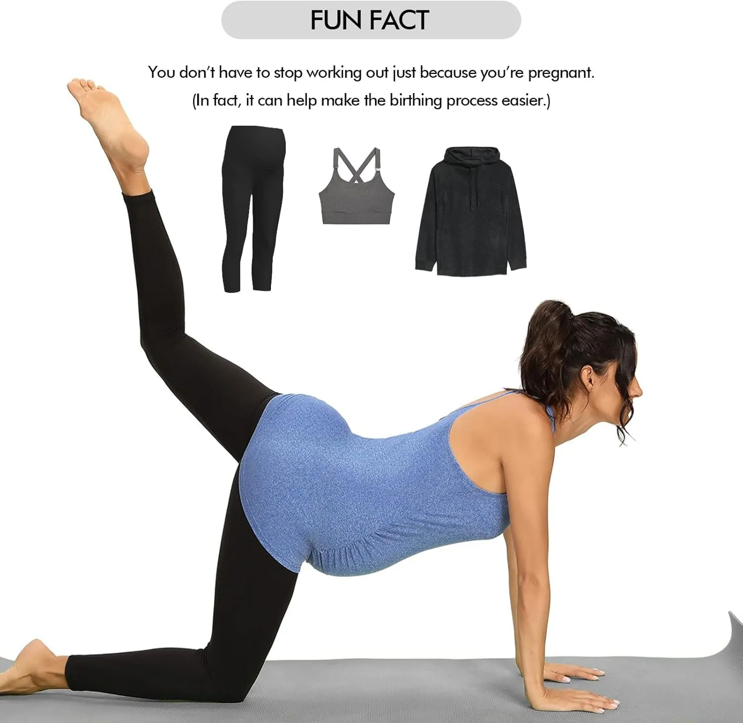 Ecavus 3PCS Women's Maternity Tank Tops Seamless Racerback Workout Athletic Yoga Tops Pregnancy T-Shirt