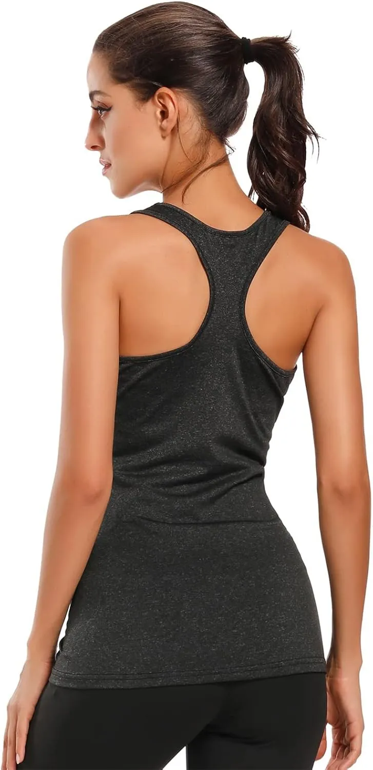 Ecavus 3PCS Women's Maternity Tank Tops Seamless Racerback Workout Athletic Yoga Tops Pregnancy T-Shirt