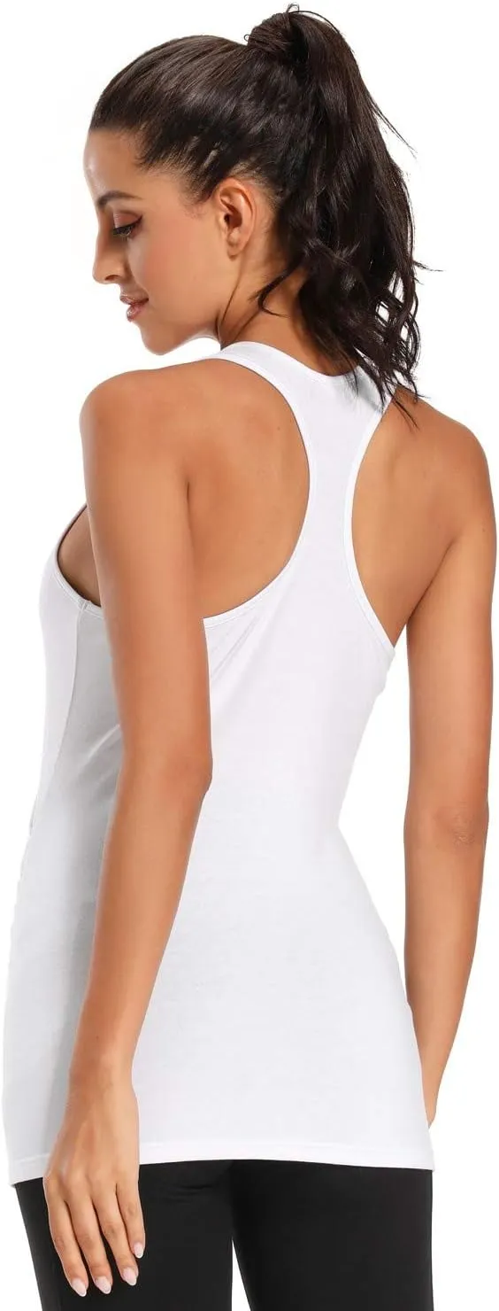 Ecavus Women's Maternity Tank Tops Seamless Racerback Sleeveless Workout Athletic Yoga Tops Pregnancy Shirt