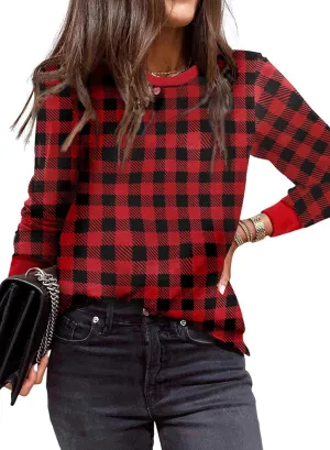 EVALESS Womens Crewneck Long Sleeve Tops Casual Polka Dots Tops Spring Summer 2025 Tshirts Shirts