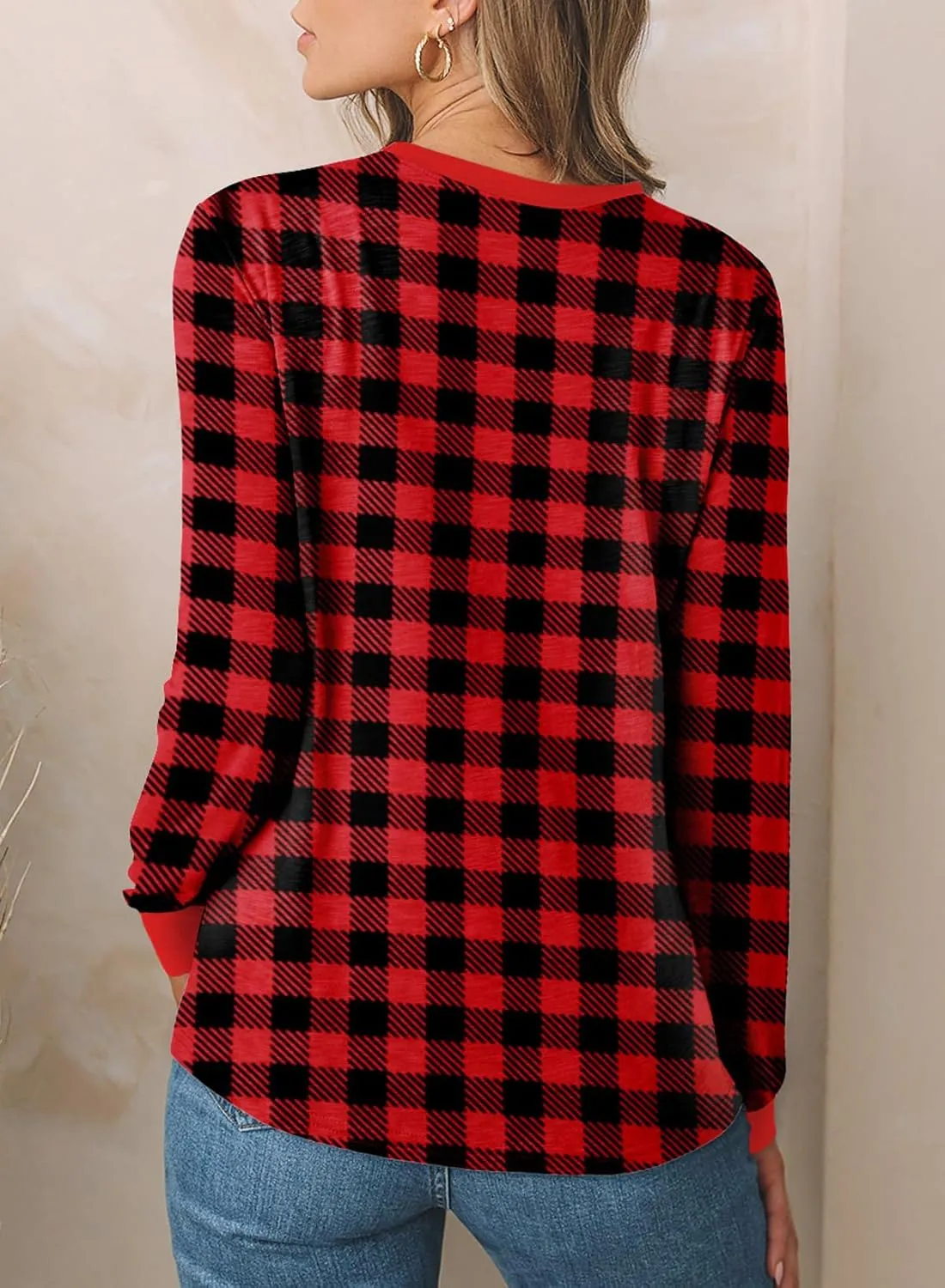 EVALESS Womens Crewneck Long Sleeve Tops Casual Polka Dots Tops Spring Summer 2025 Tshirts Shirts
