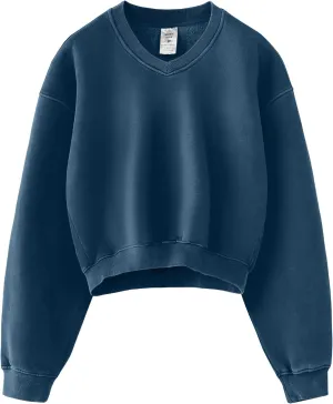 FAIABLE Womens Oversized Hoodie Crop Heavyweight Hoodies Vintage Acid Wash Hoodie Cotton Fleece Hoodies for Women