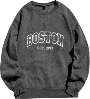 Fall Sweatshirts for Women Casual Crew Neck Long Sleeve Pullover Sweatshirts Fall Cute Cat Graphic Print Sweater Shirts