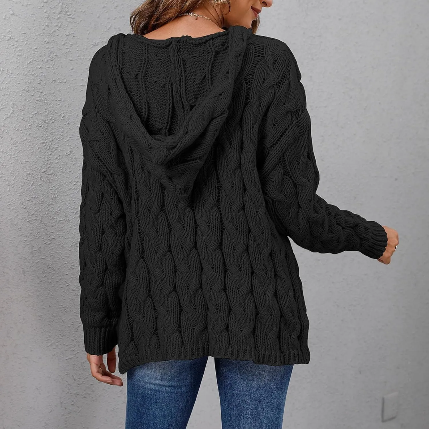 fartey Cable Knit Sweater Women Long Sleeve Crewneck Oversized Sweaters 2024 Fall Winter Warm Loose Soft Pullover Outfits