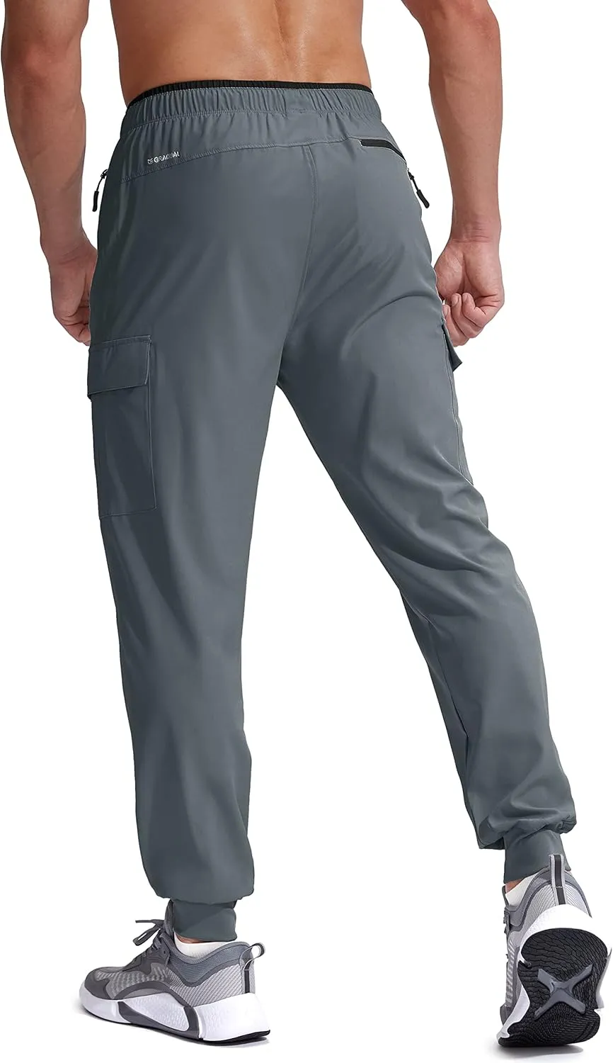 G Gradual Men's Joggers Hiking Cargo Pants Multi Pockets Lightweight Quick Dry Athletic Travel Golf Outdoor