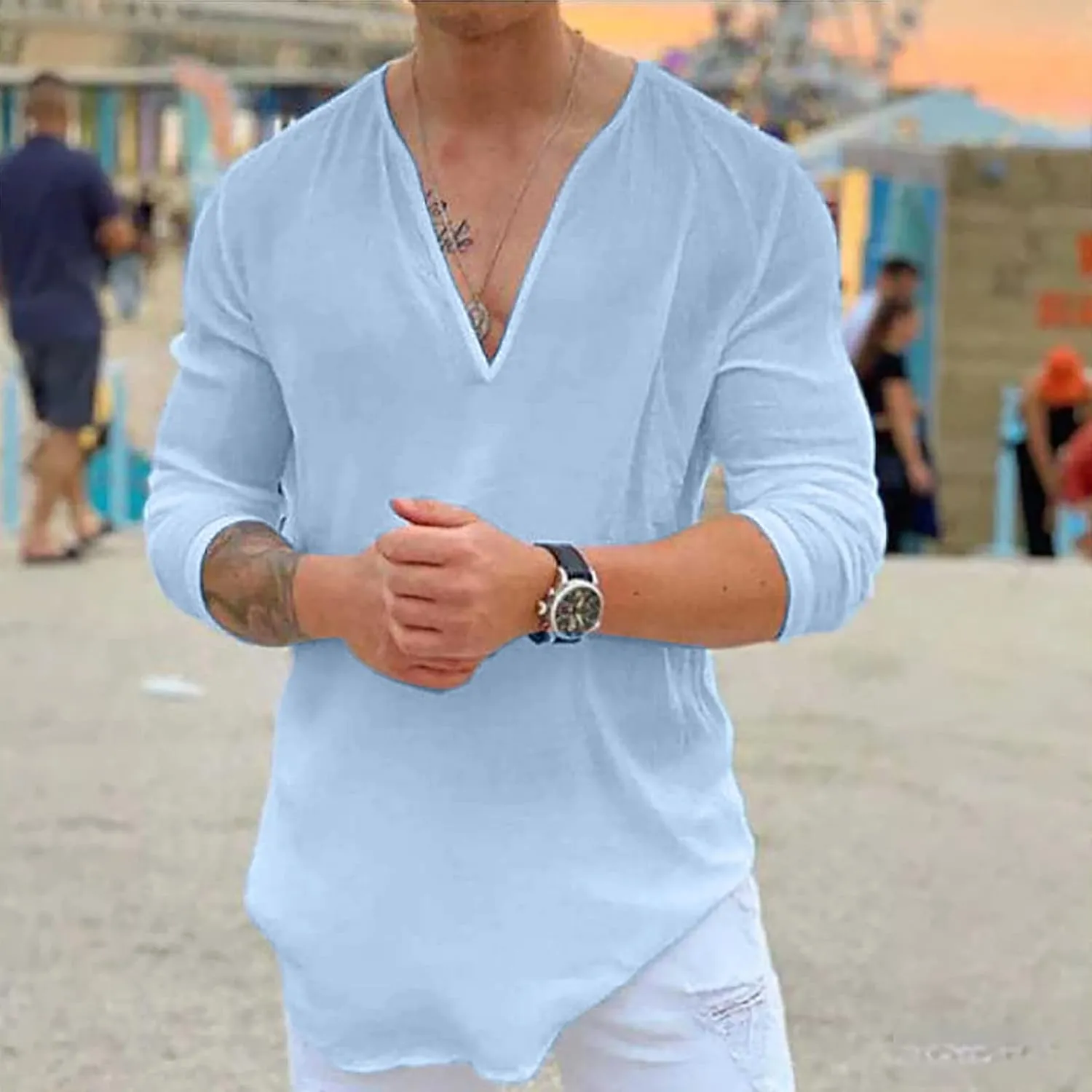 generic Men's Henley Shirts Short Sleeve Stylish Summer Casual Workout T-Shirts Muscle Tops Regular Fit Gym T Shirts Button
