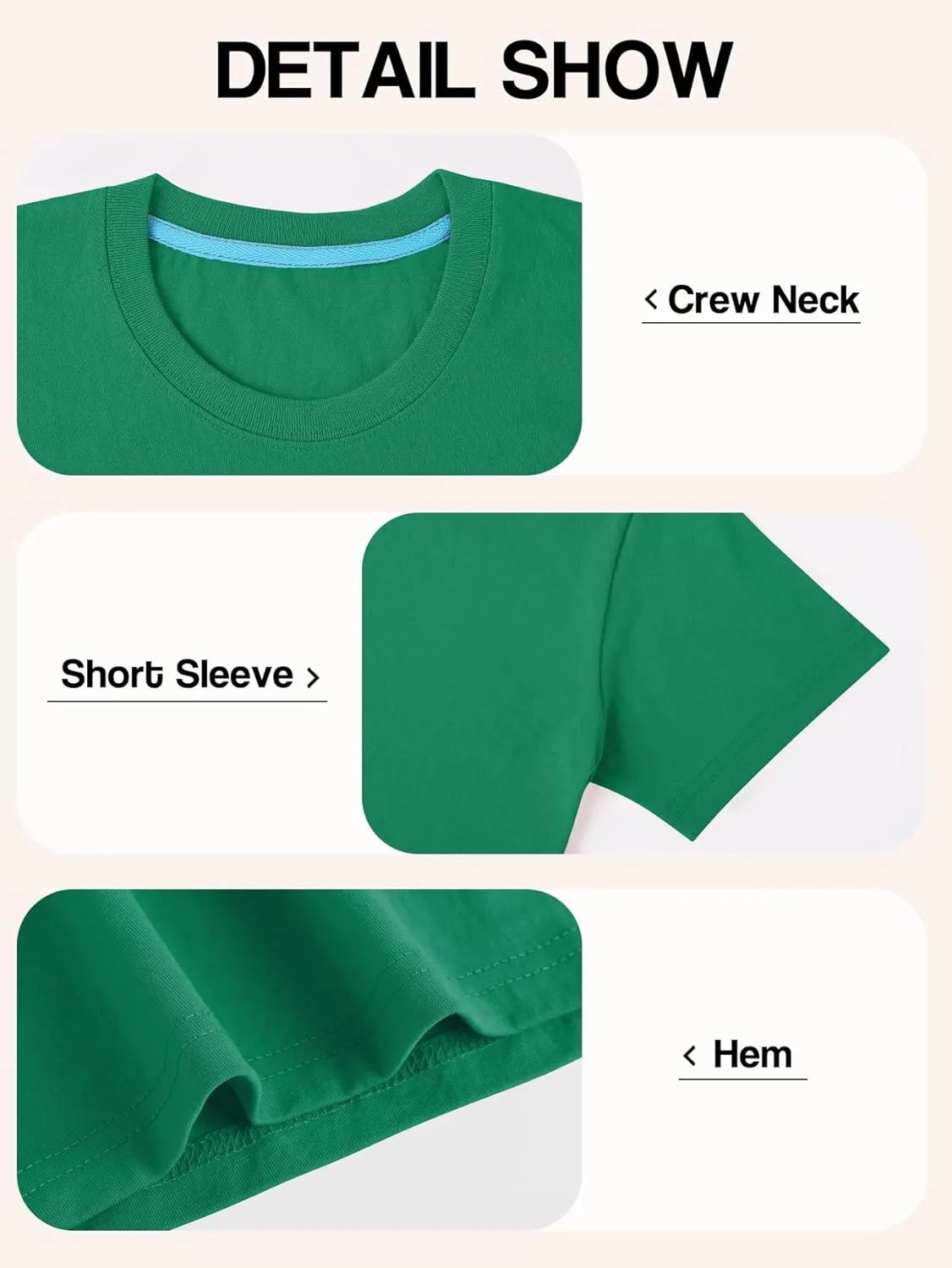 Gihuo 4 Pack Boys Shirts Cotton Short Sleeve Shirts Soft Summer Tops for Kids Boys Basic Tees T-Shirts