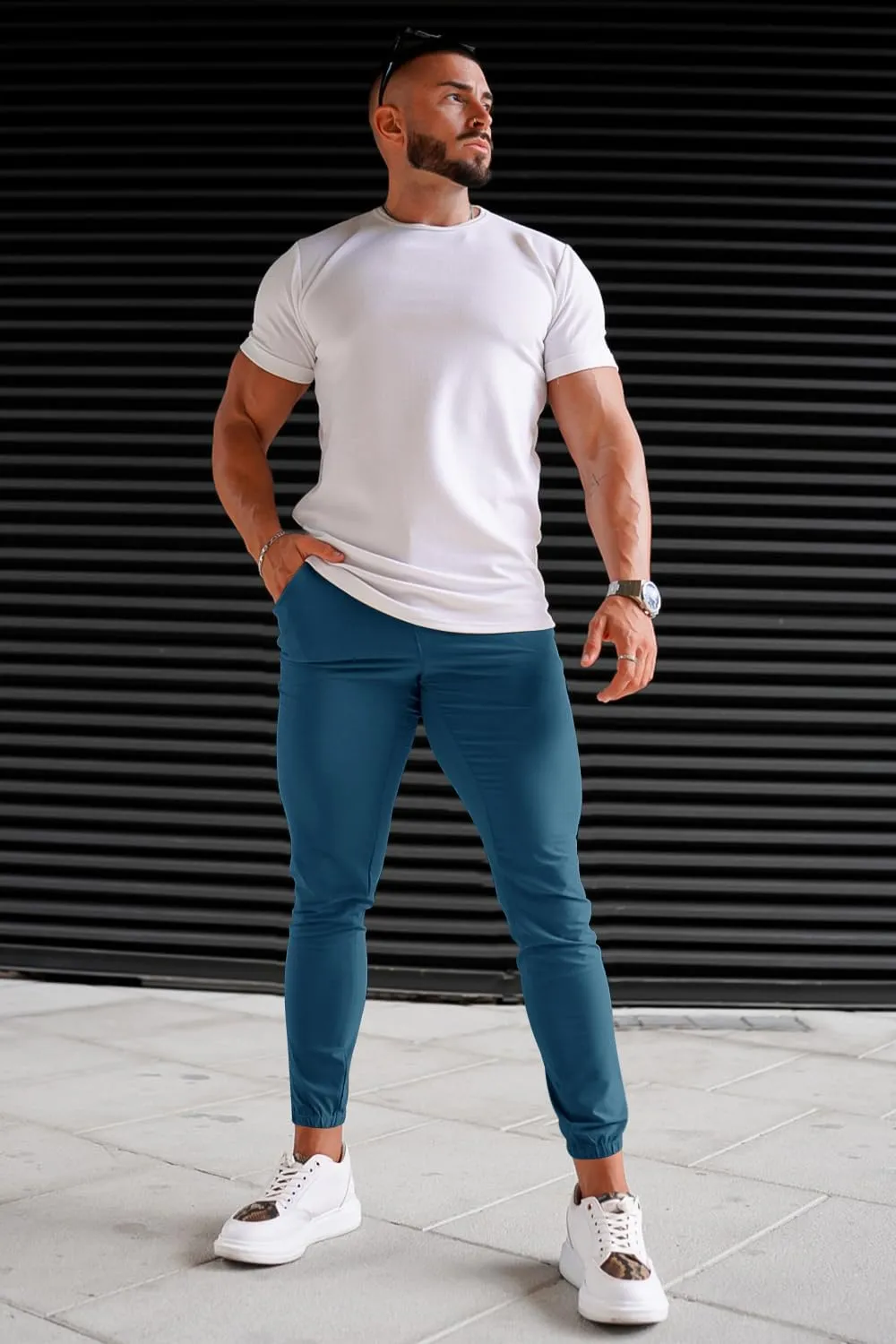 GINGTTO Men's 4-Way Stretch Slim Tapered Fit Golf Joggers - 28" Inseam Nylon