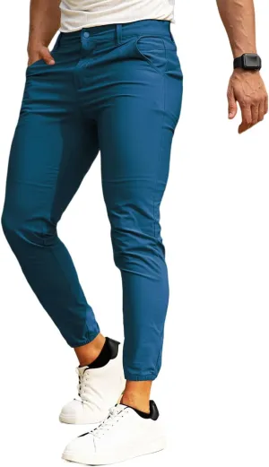 GINGTTO Men's 4-Way Stretch Slim Tapered Fit Golf Joggers - 28" Inseam Nylon
