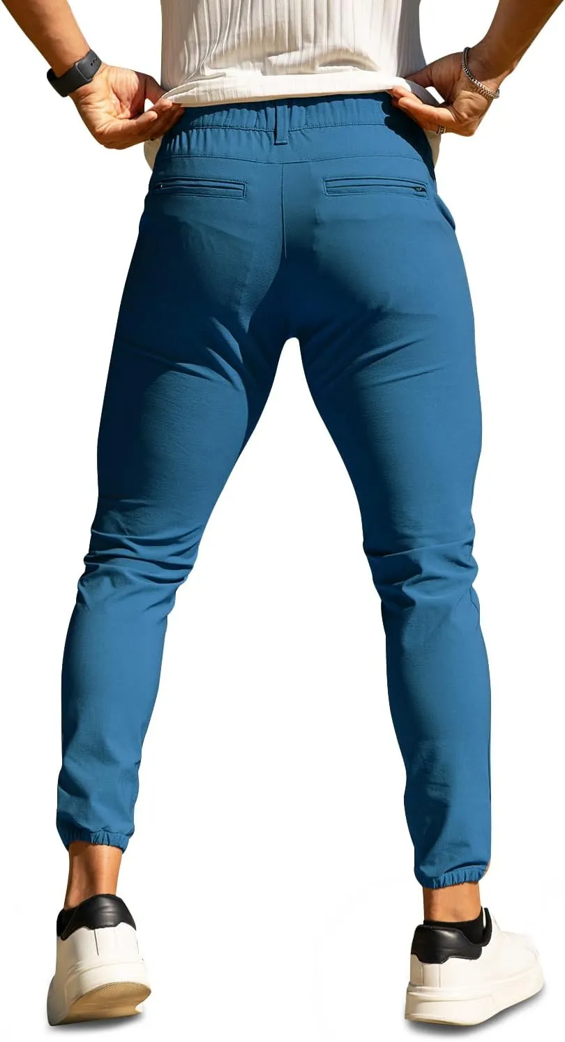 GINGTTO Men's 4-Way Stretch Slim Tapered Fit Golf Joggers - 28" Inseam Nylon