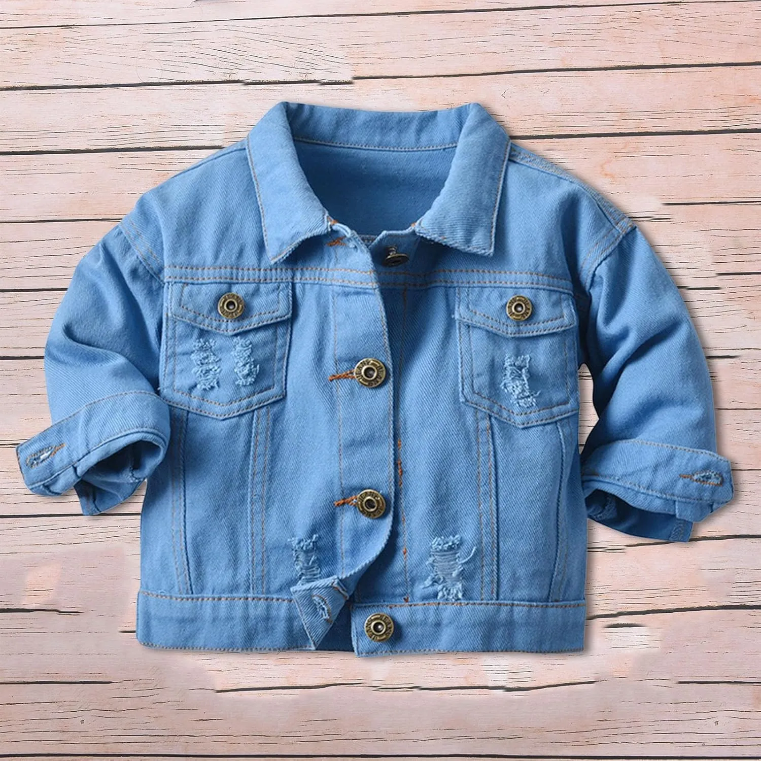 Girls' Basic Denim Jacket Girls' Denim Trucker Jacket Baby Toddler Girls Basic Denim Jacket, Boys Jacket