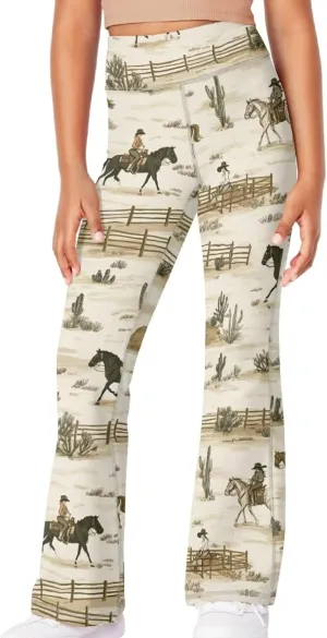 Girls Yoga Pants Size 5-14 Cute Flare Leggings for Girls Bell Bottoms
