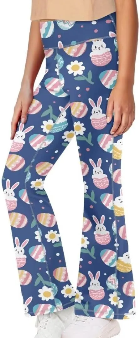 Girls Yoga Pants Size 5-14 Cute Flare Leggings for Girls Bell Bottoms