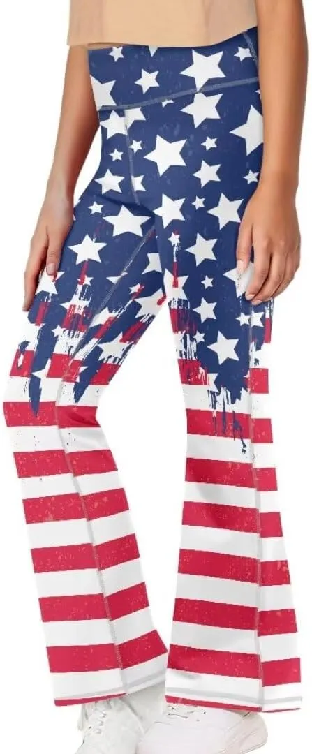Girls Yoga Pants Size 5-14 Cute Flare Leggings for Girls Bell Bottoms
