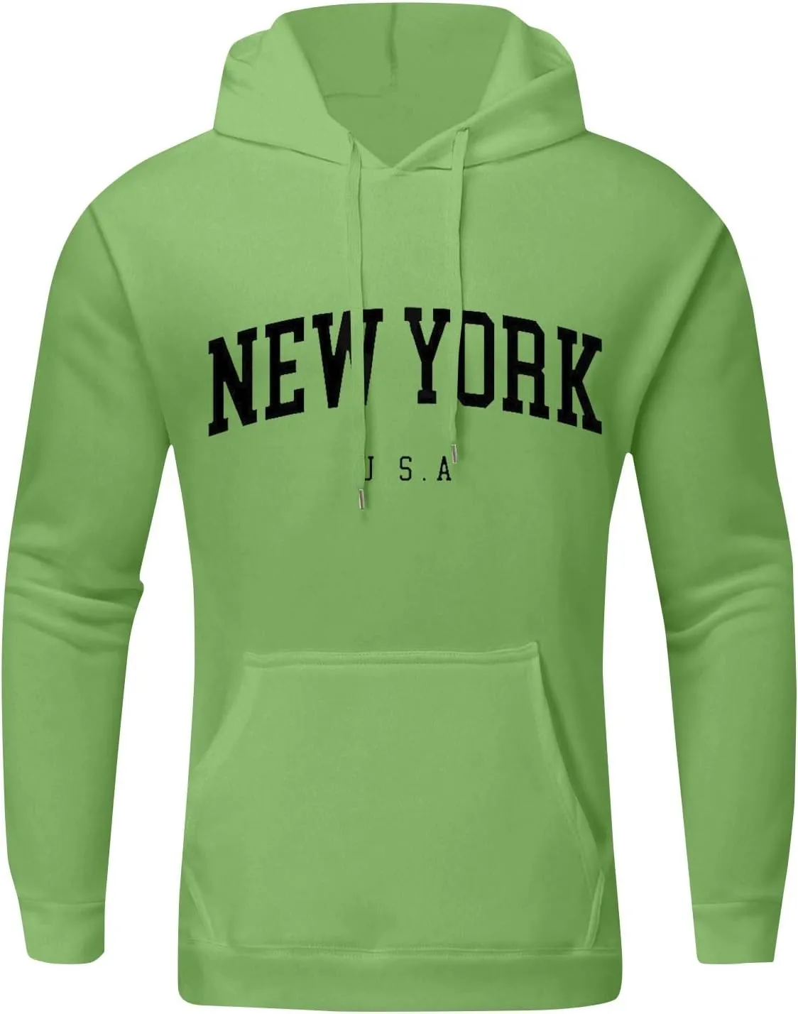 Graphic Hoodies for Men Letter Print Hoodies New York Country Sweatshirt Solid Long Sleeve Y2K Hoodie