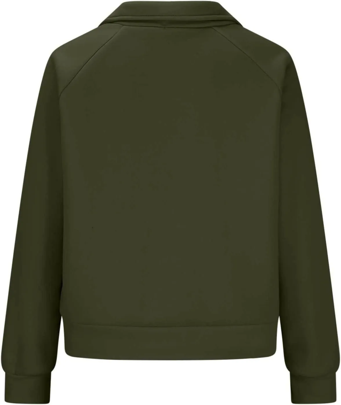 Half Zip Fleece Pullover Sweatshirts Women Fall Crop Sweatshirts No Hood Preppy Sweatshirt Wrap Sweaters with Pockets