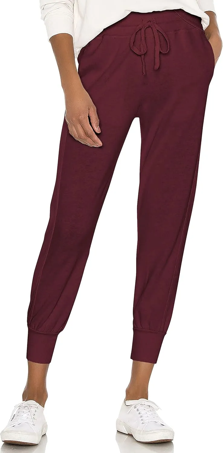 Hat and Beyond Womens Casual Active Lightweight French Terry Jogger Pants Yoga Sweatpants Pockets