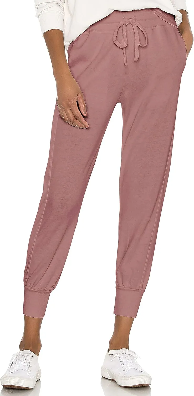 Hat and Beyond Womens Casual Active Lightweight French Terry Jogger Pants Yoga Sweatpants Pockets