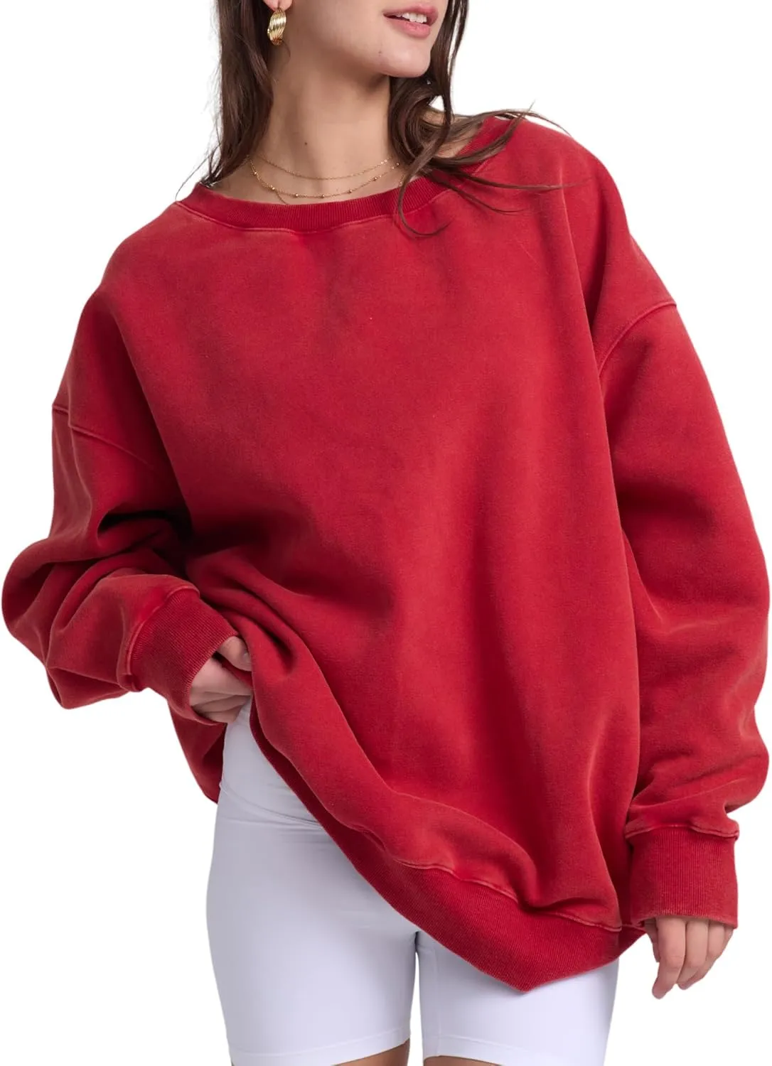 Hatant Womens Off the Shoulder Oversized Sweatshirts One Shoulder Sweatshirts for Women Fashion Hoodies Pullover Sweater Tops