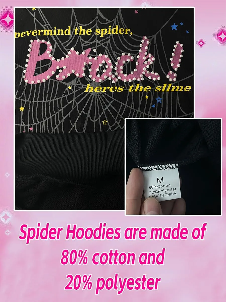 Hip Hop Spider Hoodies Set Y2k Hoodie Tracksuit Pullover Sweatshirt for Women Men Matching Hoodies for Couples