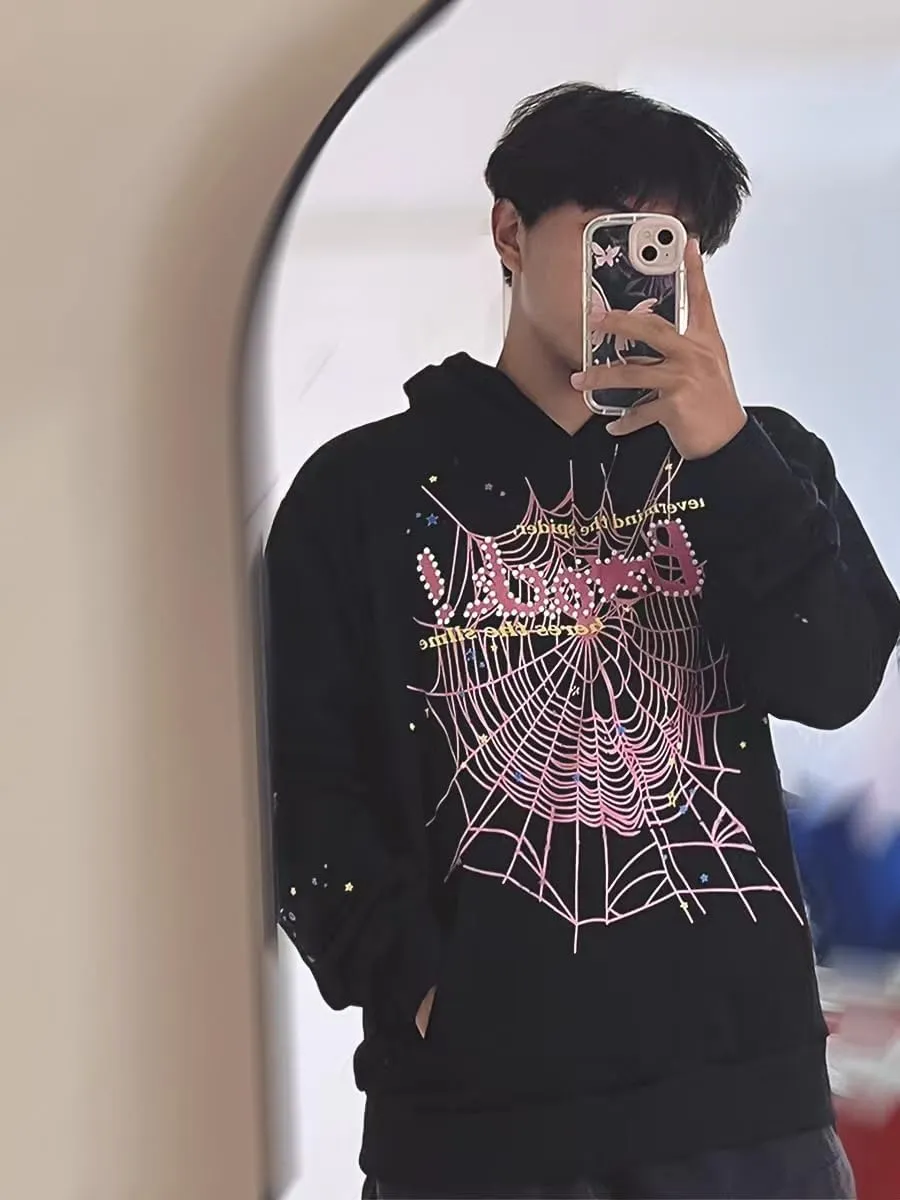 Hip Hop Spider Hoodies Set Y2k Hoodie Tracksuit Pullover Sweatshirt for Women Men Matching Hoodies for Couples