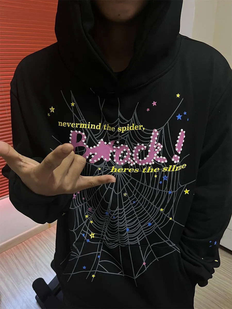 Hip Hop Spider Hoodies Set Y2k Hoodie Tracksuit Pullover Sweatshirt for Women Men Matching Hoodies for Couples