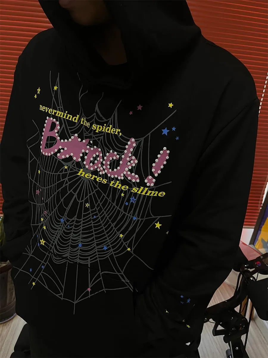 Hip Hop Spider Hoodies Set Y2k Hoodie Tracksuit Pullover Sweatshirt for Women Men Matching Hoodies for Couples