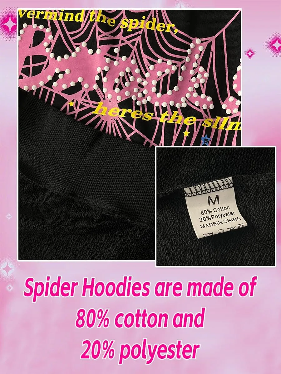 Hip Hop Spider Hoodies Set Y2k Hoodie Tracksuit Pullover Sweatshirt for Women Men Matching Hoodies for Couples