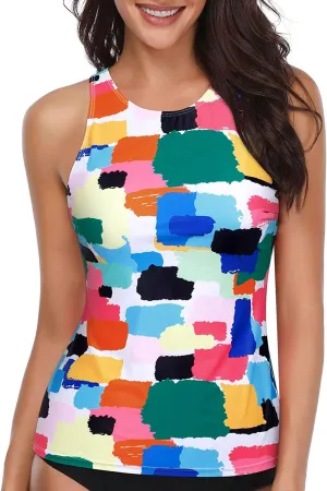Holipick High Neck Tankini Top Bathing Suit Tops for Women Tummy Control Tank Tops Swimsuits